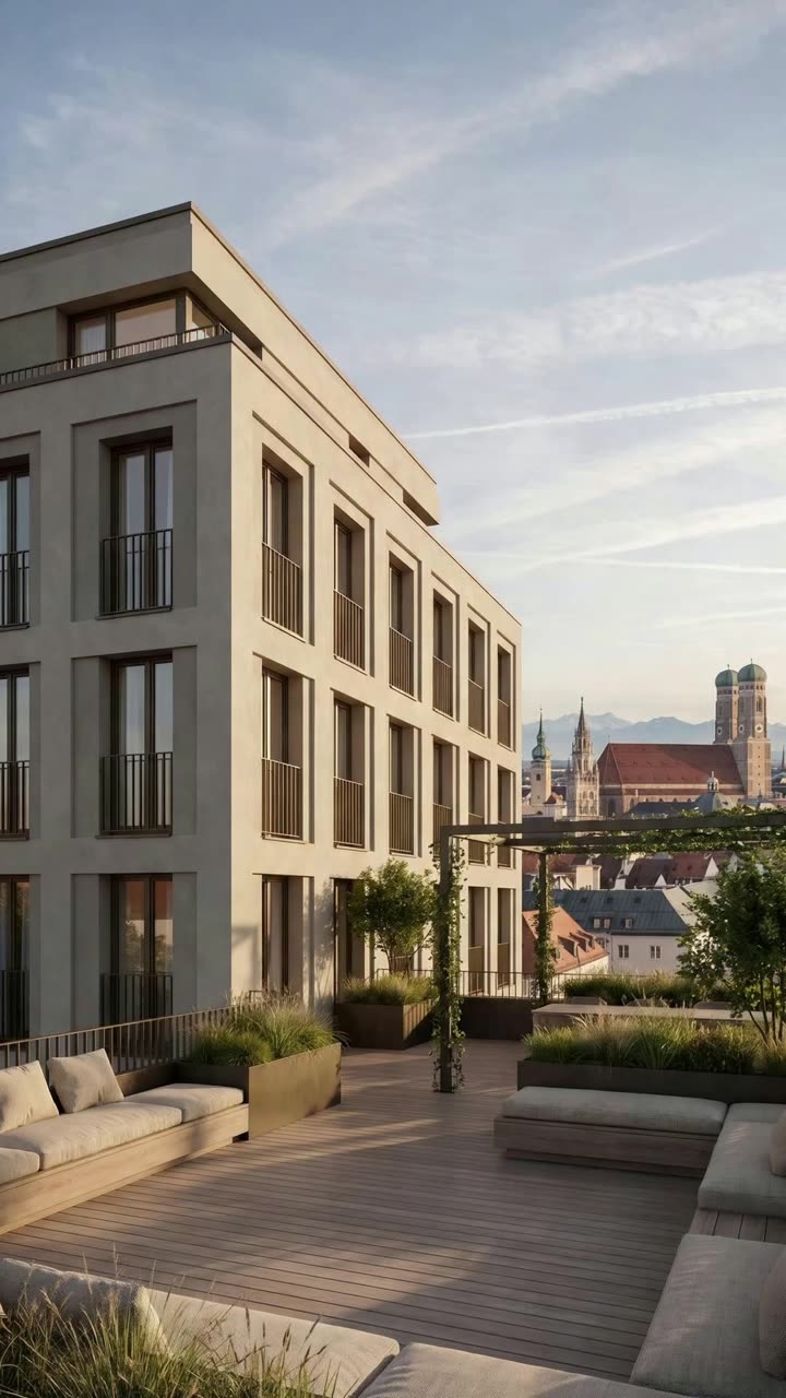 Roof terrace rendering, still frame